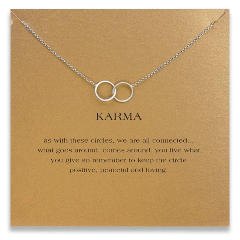 Karma Necklace in Silver tone